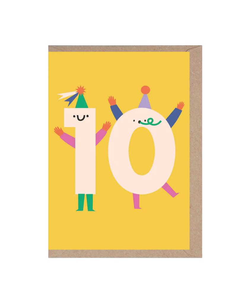Ten Die Cut Number Birthday Card