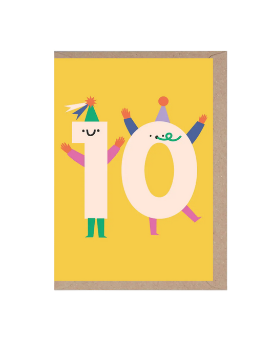 Ten Die Cut Number Birthday Card