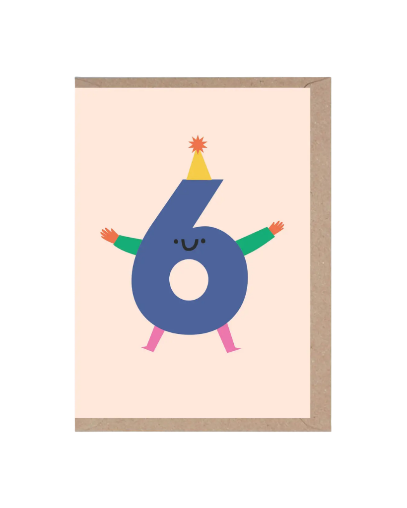 Six Die Cut Number Birthday Card