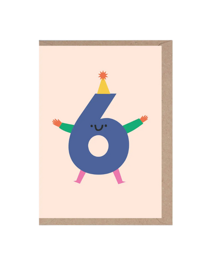 Six Die Cut Number Birthday Card