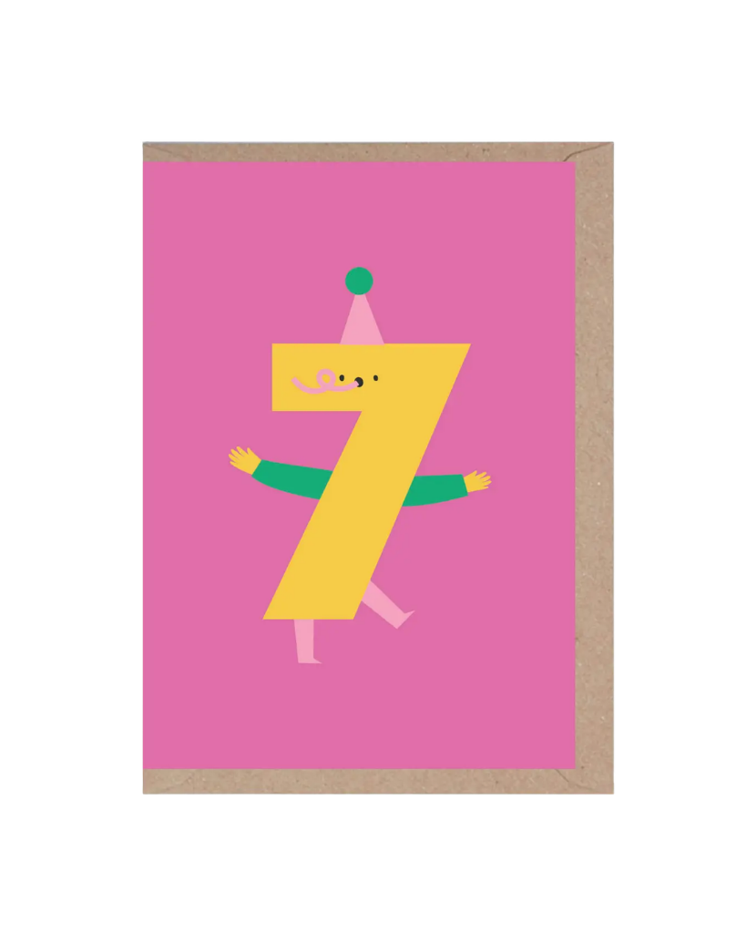 Seven Die Cut Number Birthday Card