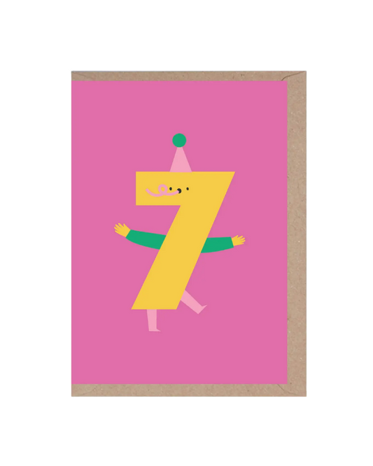 Seven Die Cut Number Birthday Card