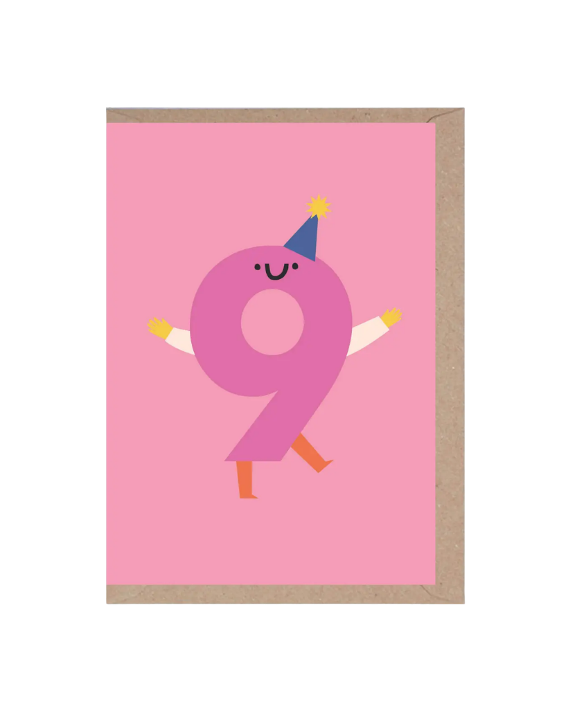 Nine Die Cut Number Birthday Card