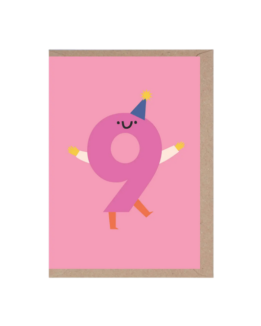 Nine Die Cut Number Birthday Card