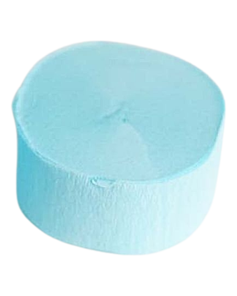 pastel blue crepe paper streamer roll