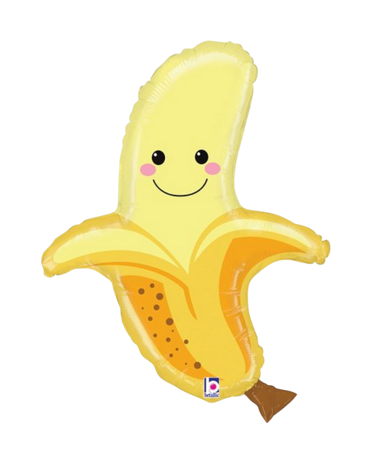 Friendly Banana Foil Balloon Filled with Helium