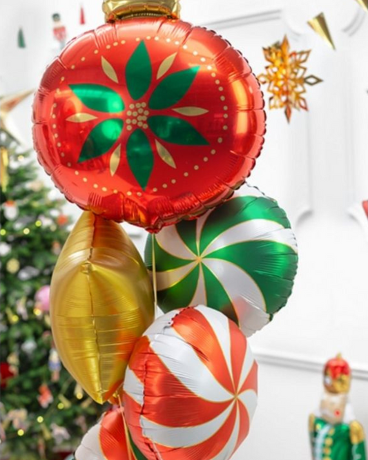 Bunch of Christmas themed foil balloons