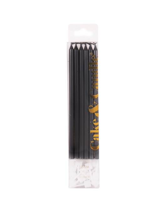 tall black birthday cake candles