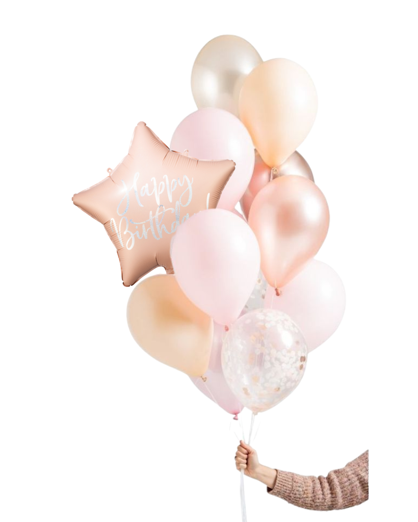 Custom Happy Birthday Set Inflated with Helium