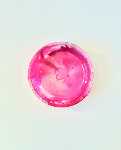 Pink Shimmer Resin Bowl