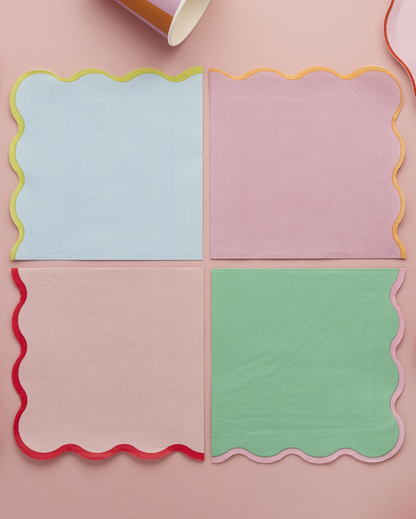 Bright Pastel Wavy Napkins