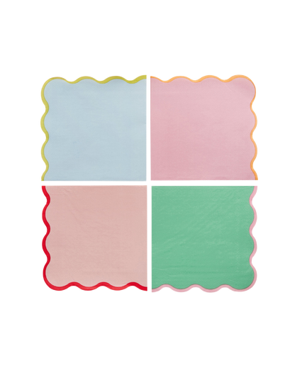 Bright Pastel Wavy Napkins