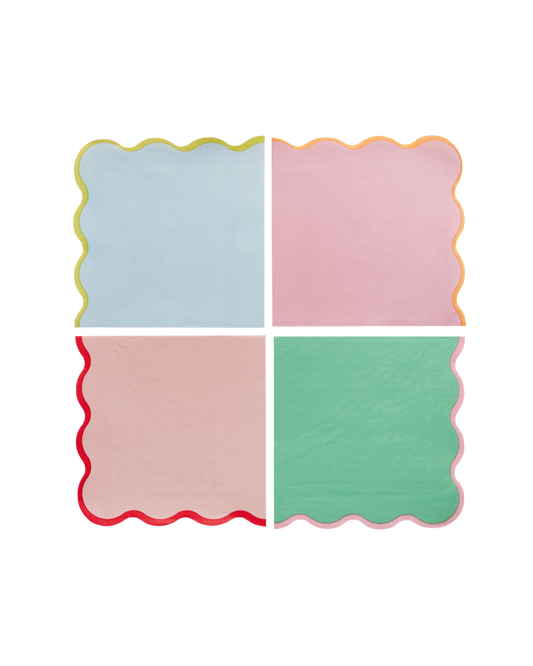 Bright Pastel Wavy Napkins
