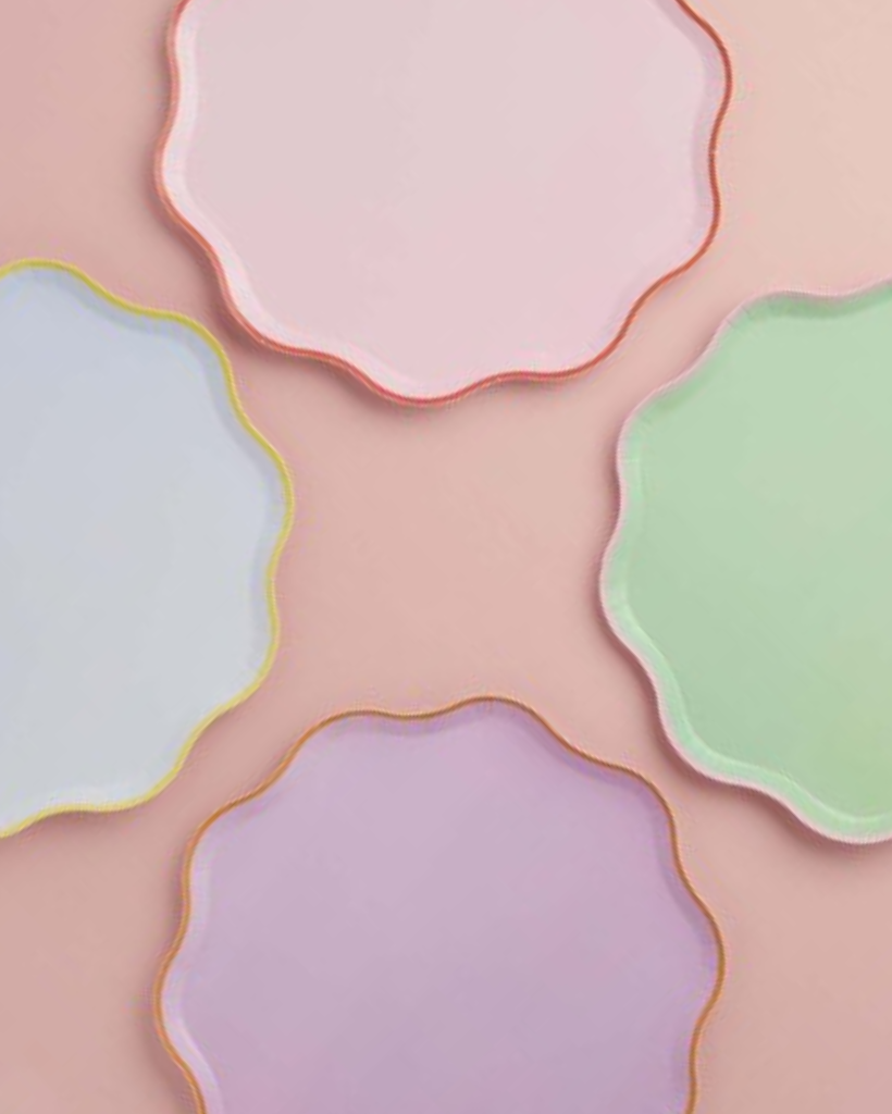 Bright Wavy Paper Plates