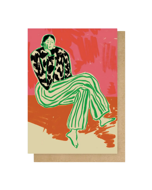 Calm Woman Portrait Greeting Card