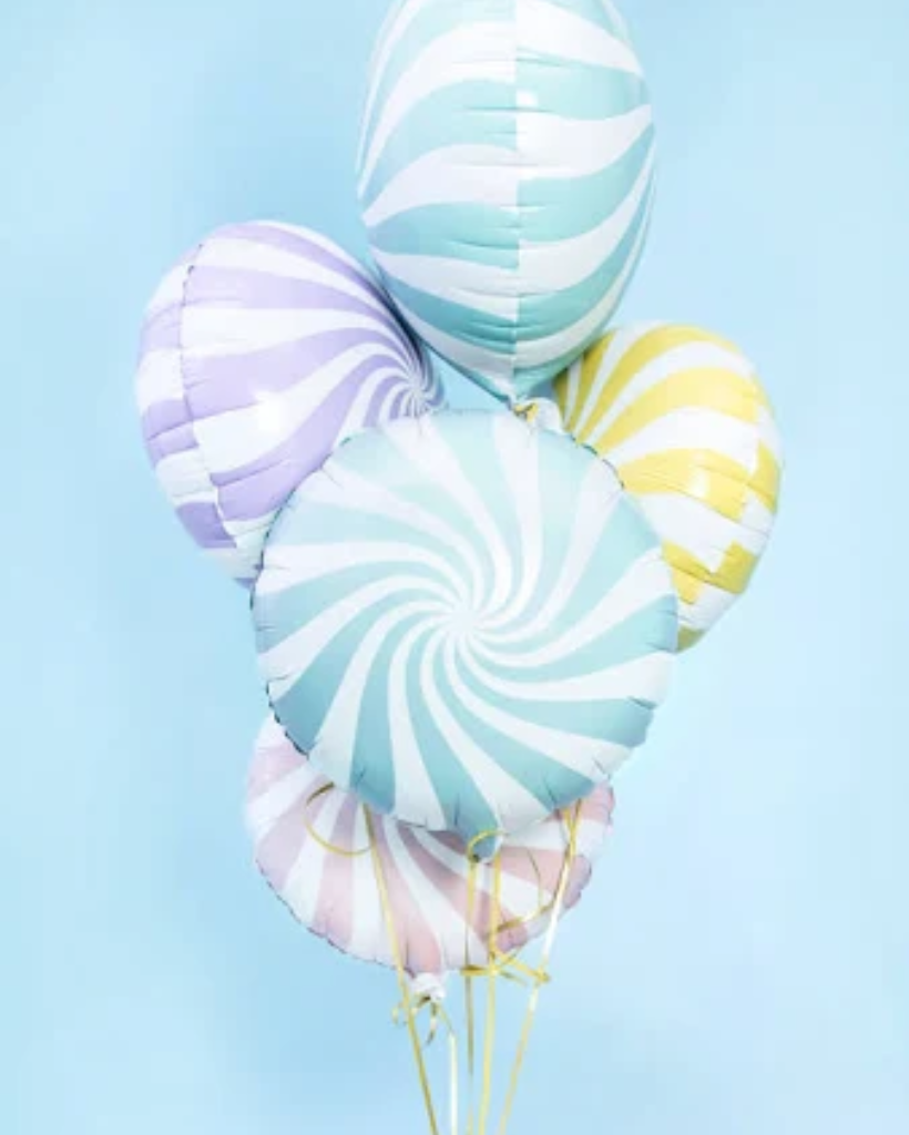 Light Blue Candy Balloon Filled with Helium