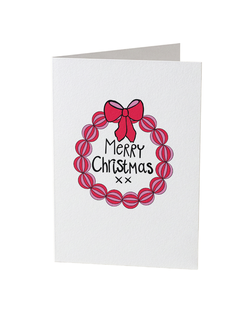 Merry Christmas Bauble Wreath Card