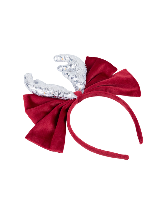Red & Silver Sequin Antler Headband