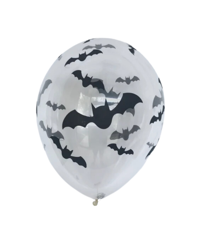 5 Flat Clear Standard Bat Balloons