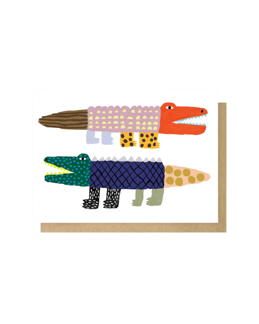 Crocodile and Alligator Greeting Card