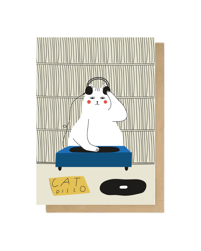 Disco Cat Greeting Card