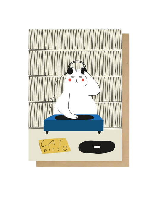 Disco Cat Greeting Card
