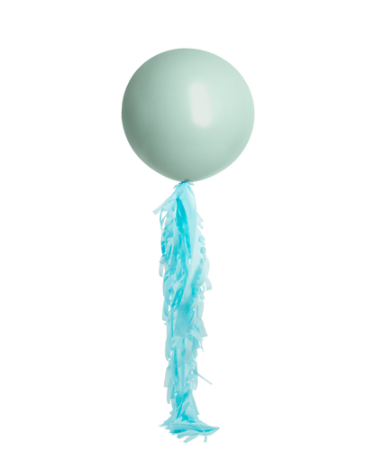 Empower Mint Jumbo Balloon and Fringe Filled with Helium