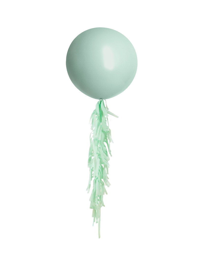 Empower Mint Jumbo Balloon and Fringe Filled with Helium