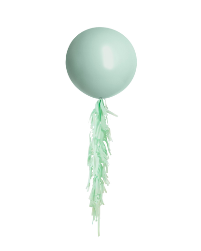 Empower Mint Jumbo Balloon and Fringe Filled with Helium