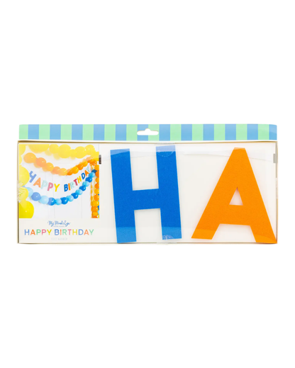 Bright Felt Happy Birthday Banner