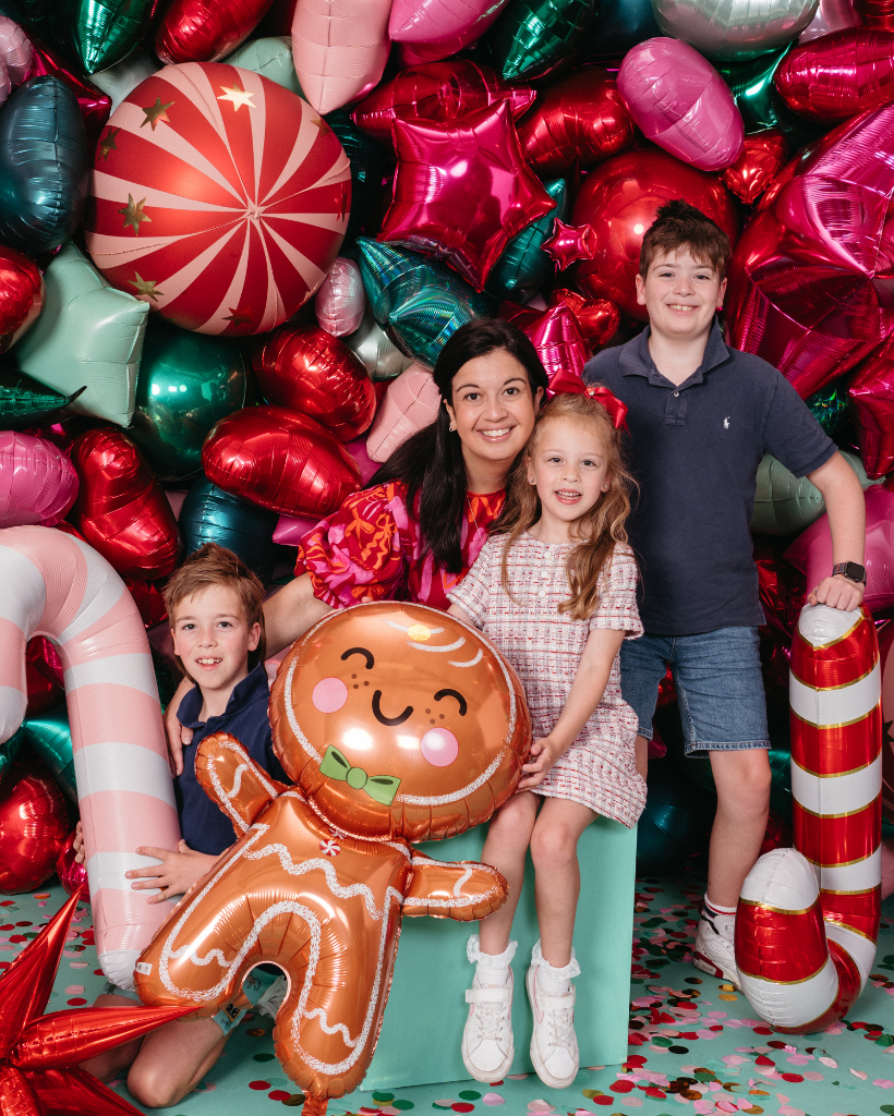 Gingerbread Man Balloon Air Inflated Festive Photo Prop