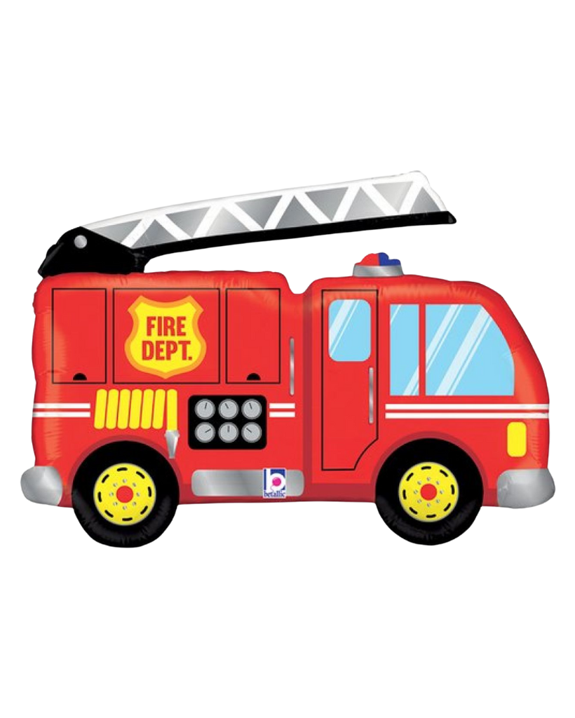 Fire Engine Poppy Fire Truck Foil Balloon Filled with Helium – Poppies for Grace