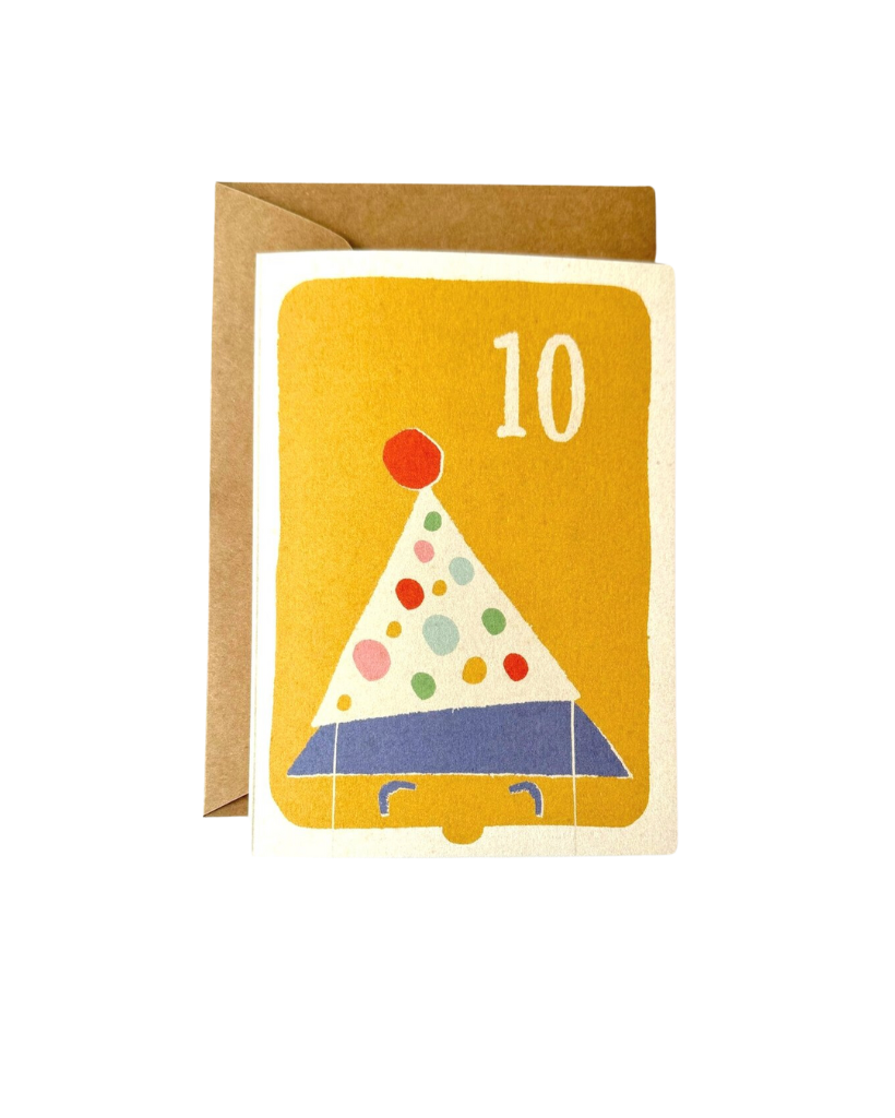 Age 10 Party Hat Card