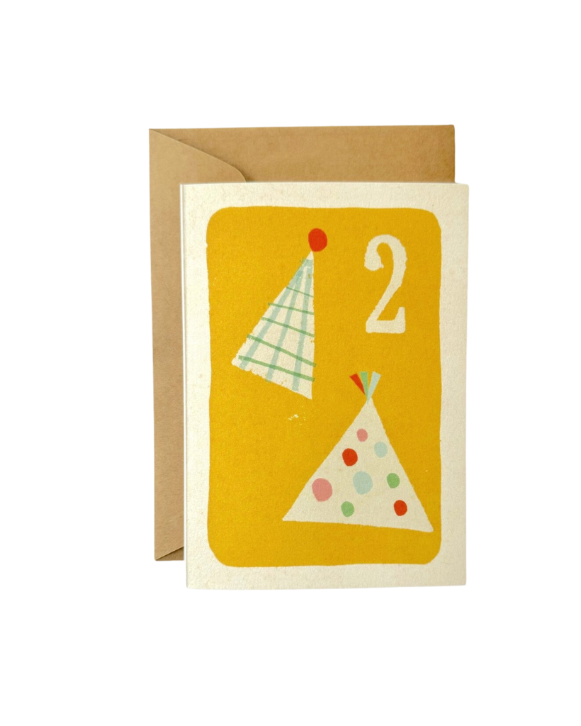 Age 2 Party Hats Birthday Card