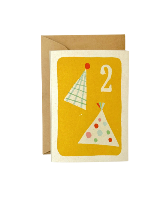 Age 2 Party Hats Birthday Card