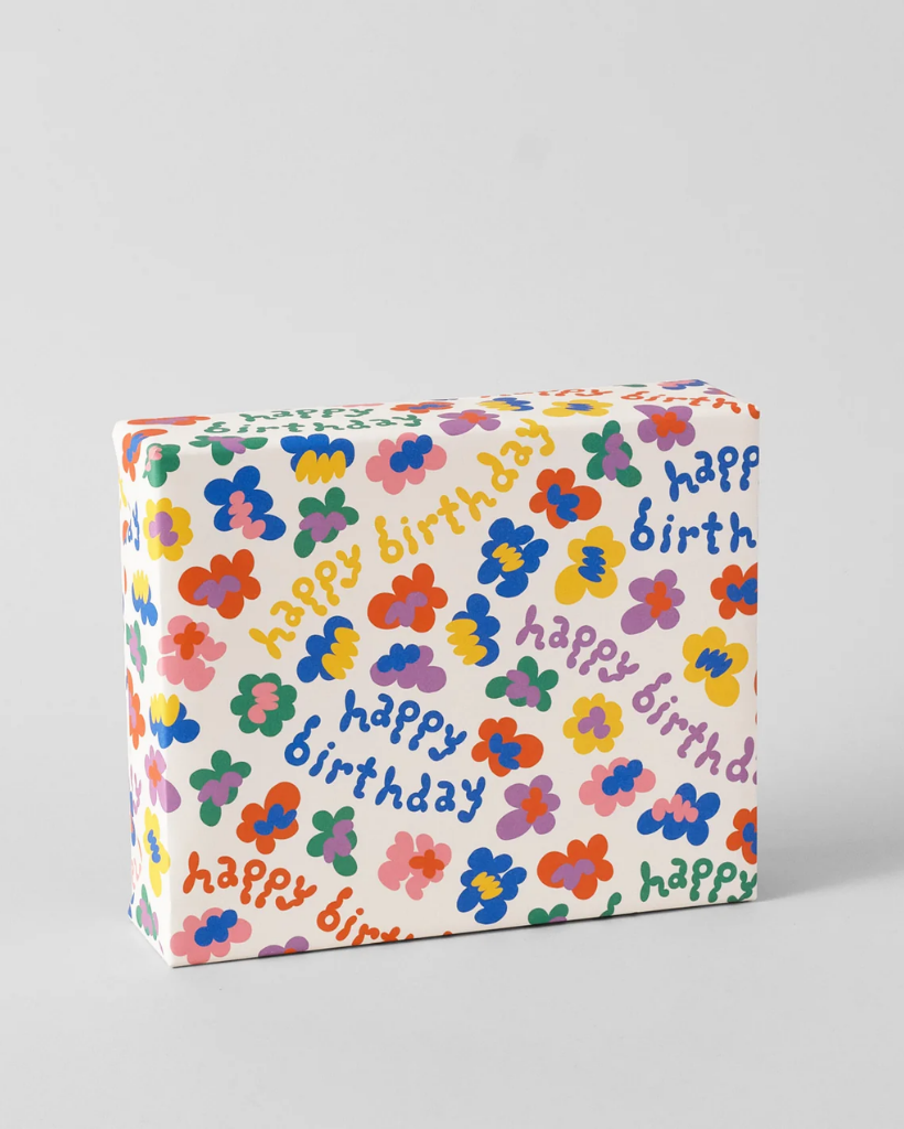 Happy Birthday Flower Burst Wrapping Paper