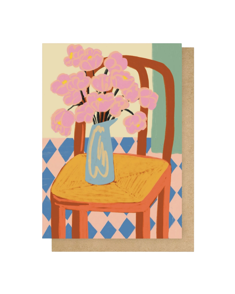 Flowers On A Chair Greeting Card