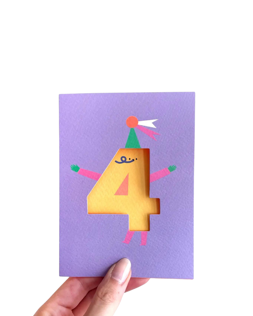 Four Die Cut Number Birthday Card