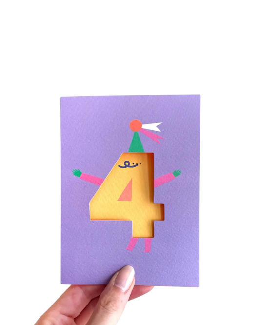 Four Die Cut Number Birthday Card