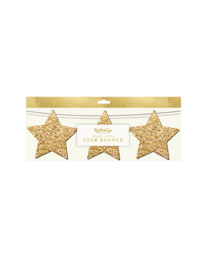 Chunky Gold Glitter Star Banner