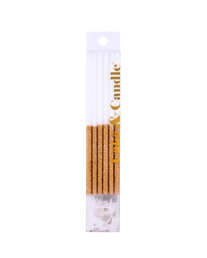 Gold Glitter Dipped Birthday Candles