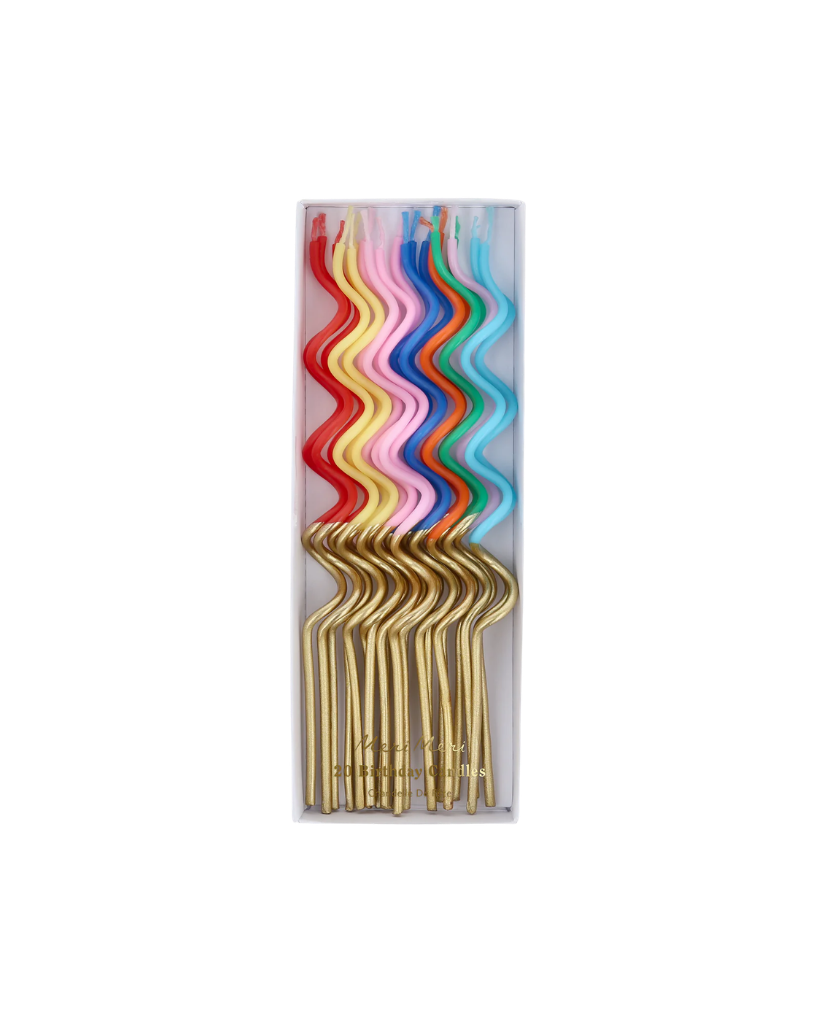 Gold Dipped Rainbow Swirly Candles