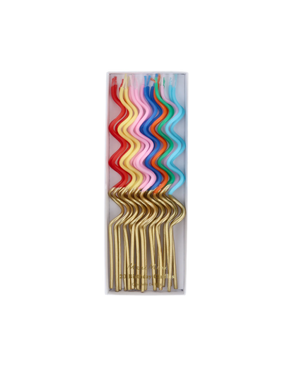 Gold Dipped Rainbow Swirly Candles