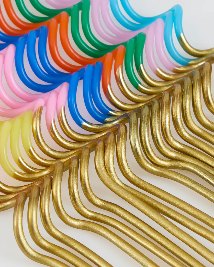Gold Dipped Rainbow Swirly Candles