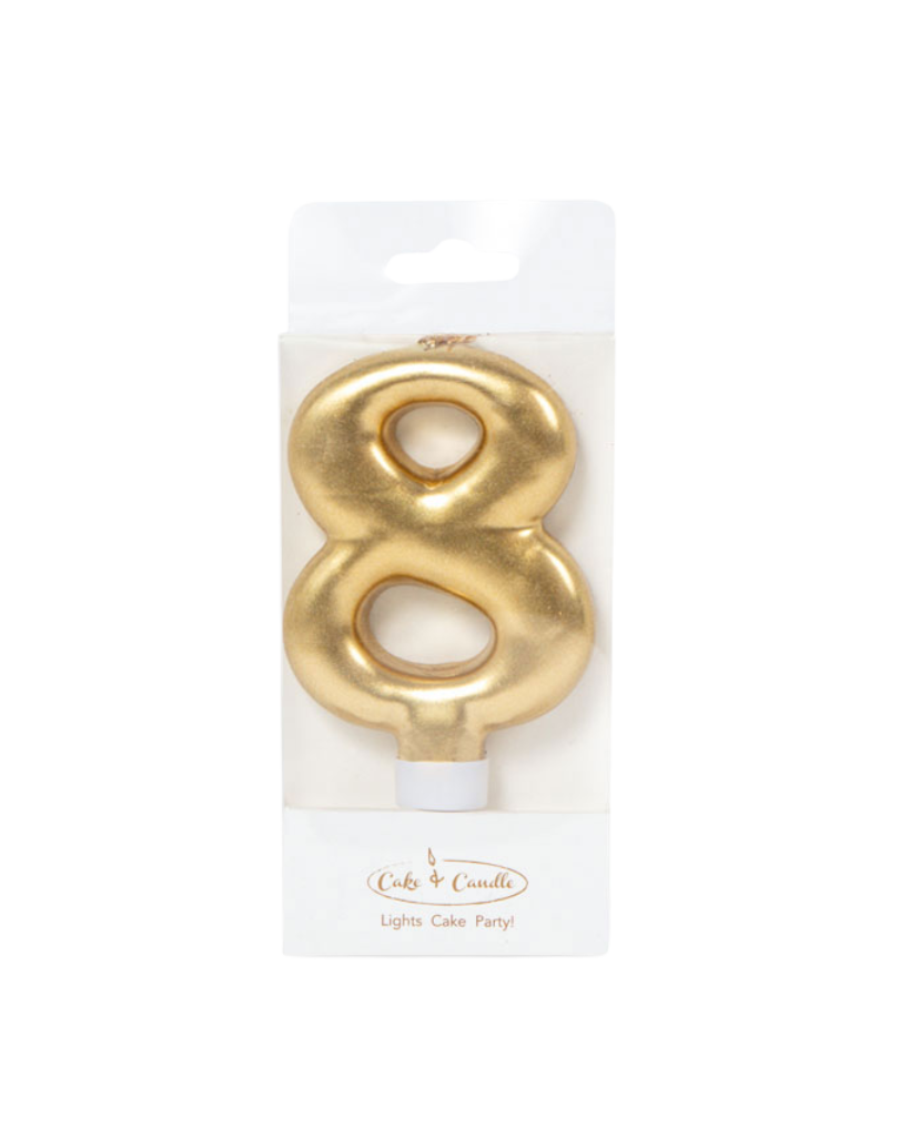 Metallic Gold Number Candles