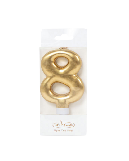 Metallic Gold Number Candles