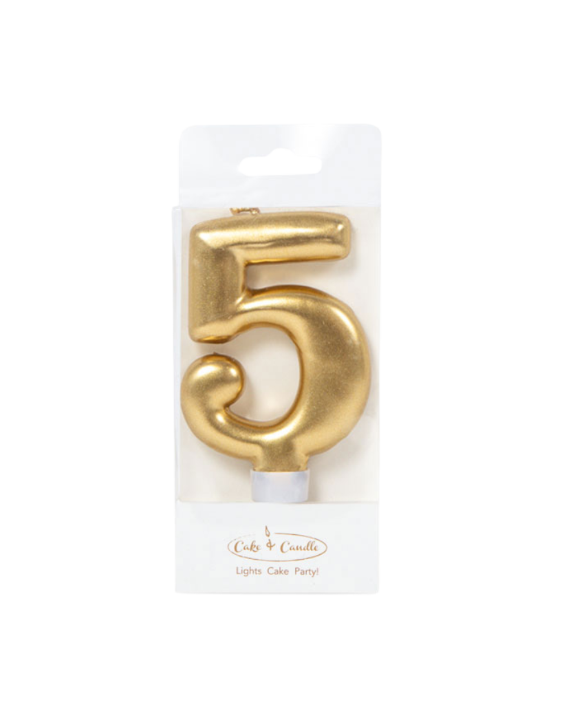 Metallic Gold Number Candles