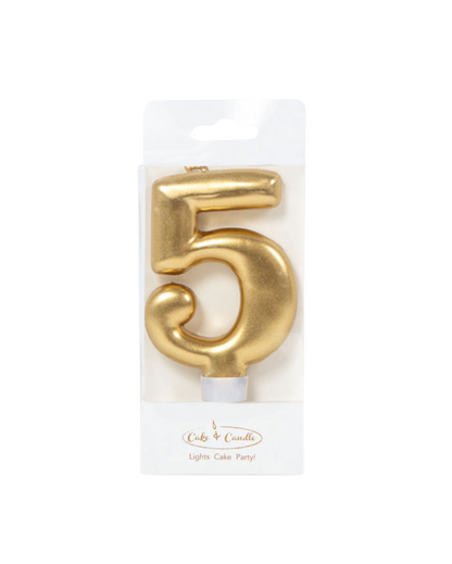 Metallic Gold Number Candles