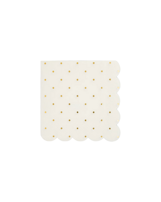 Gold Polka Dot Scalloped Napkins