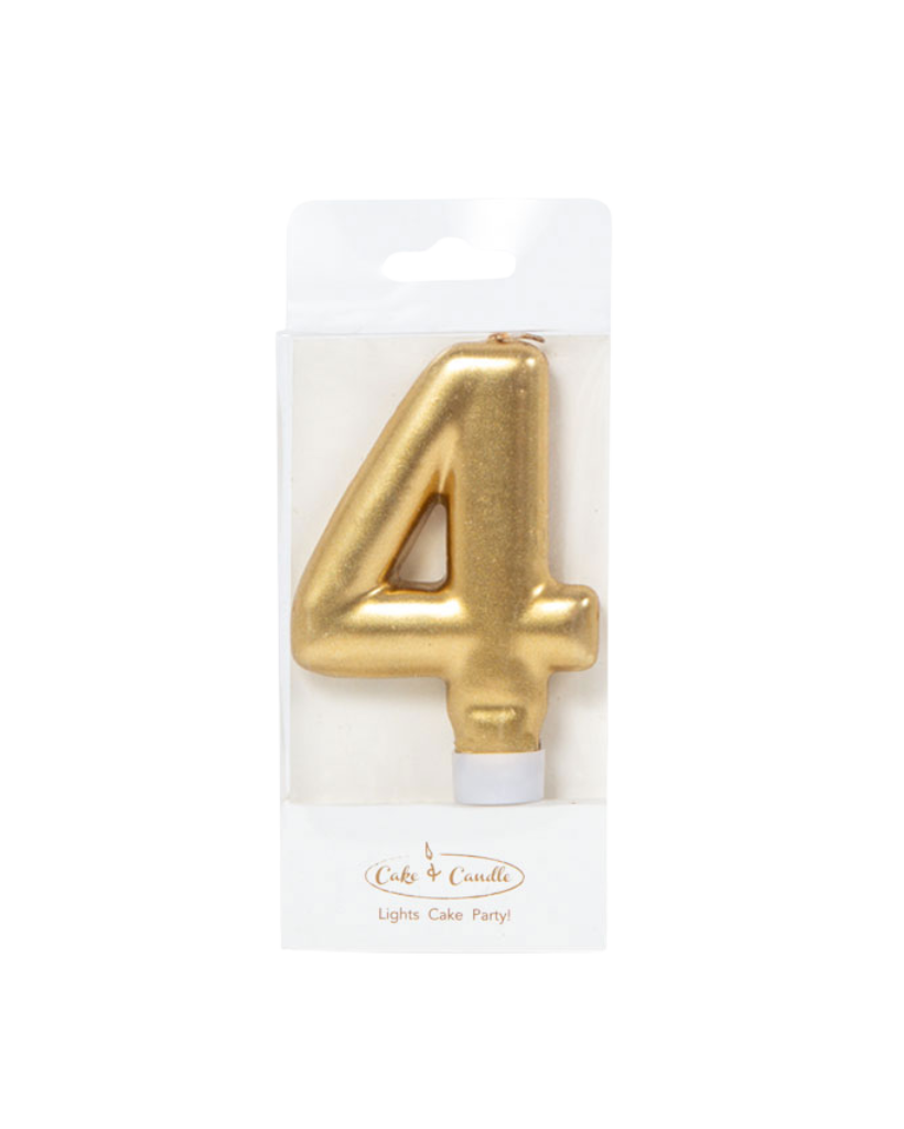 Metallic Gold Number Candles